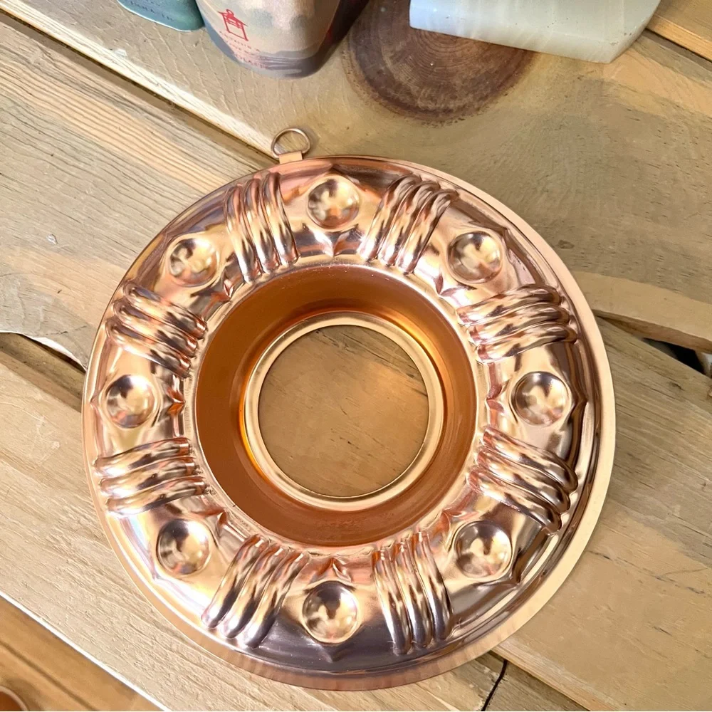 Vintage Set Of 4 Copper Tone Jello Baking Molds
